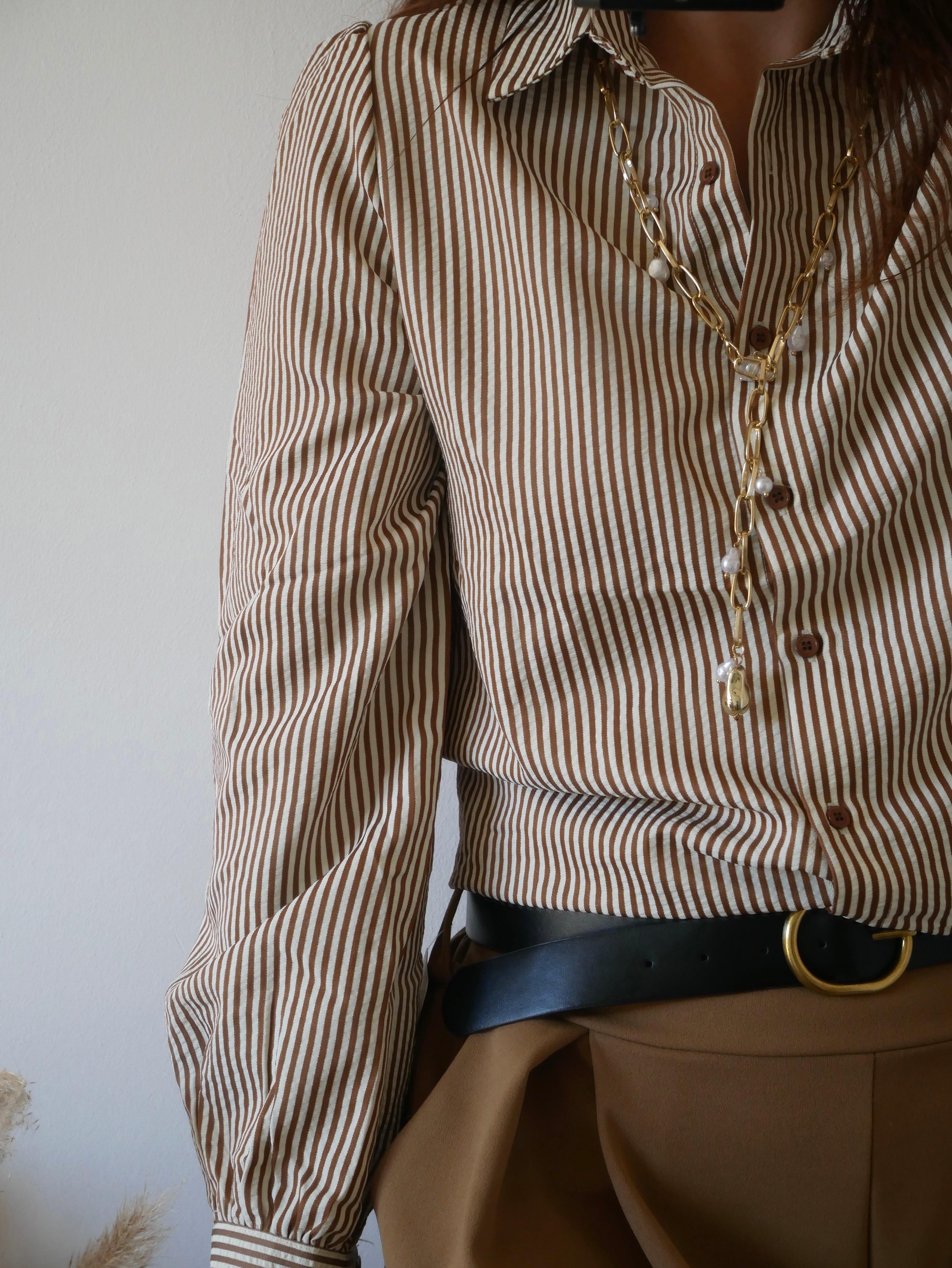 CHEMISE RAYÉE CHOCOBEIGE